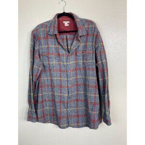 Carbon2Cobalt Flannel Plaid Long Sleeve Button Up Shirt Men size XL Tall Cotton